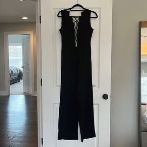 Missguided black long jumpsuit